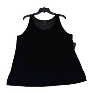 John Mark Women's Tank Top Size XL P Sleeveless Scoop Neck Velvet Black (04)